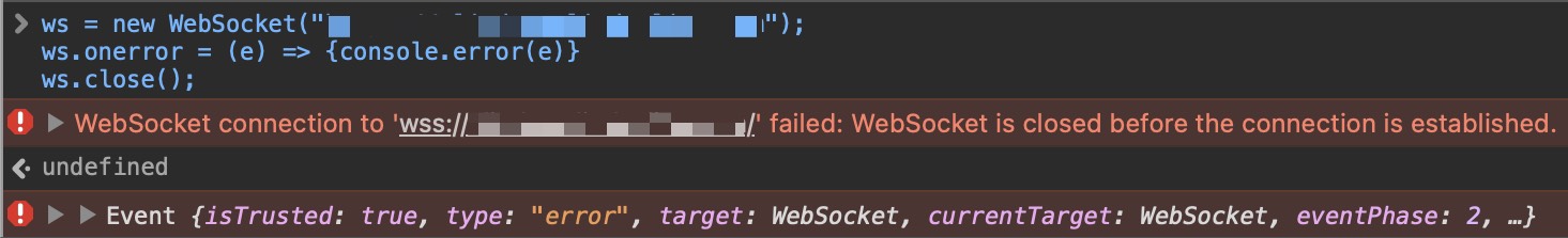 Safari WebSocket Error